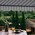 thumbnail image 4 of ALEKO 13' x 10' Grey White Stripes Retractable Motorized Patio Awning Sunshade, 4 of 7