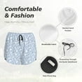 thumbnail image 6 of Lsque Gray White Floral Printed Women's Running Shorts with Liner Pockets,Elastic Quick Dry Workout Athletic Gym Yoga Shorts,Womens High Waist Shorts-Small, 6 of 9