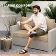 thumbnail image 3 of Outsunny 2 Seater Patio Furniture Cushions, 5 in Outdoor Loveseat Cushions with Removable Cover, Replacement Cushions for Outdoor Furniture, Beige, 3 of 9