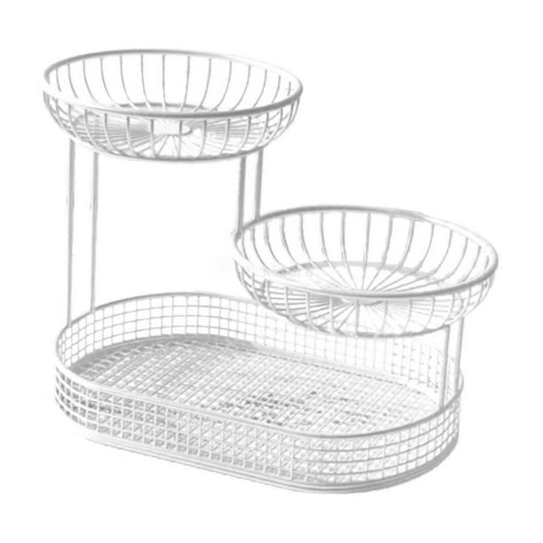 Cesta de frutas de 3 niveles, frutero multiusos de gran capacidad para verduras Blanco