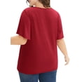 thumbnail image 4 of WellSize Women Plus Size Tops Dressy Lace V Neck Shirts Casaul Short Sleeve Tunic Blouses, 4 of 8