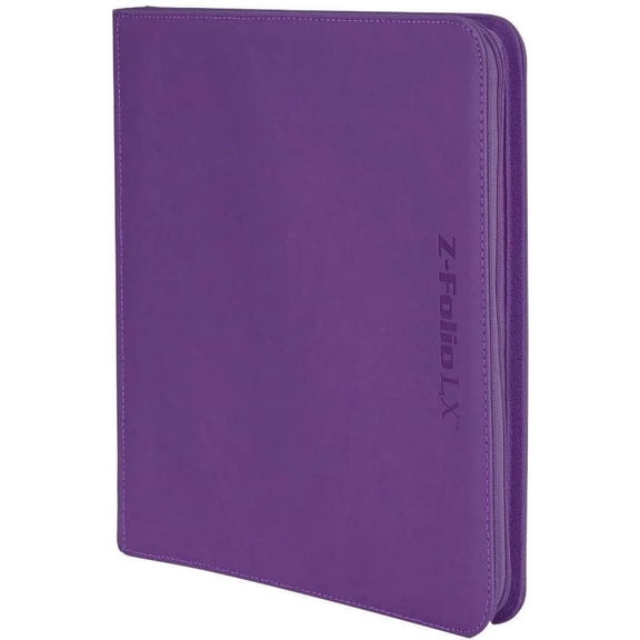 BCW Gaming Z-FOLIO 12-Pocket LX Album Purple Holds 480 Cards Zipper Closure