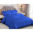 thumbnail image 2 of 5 Piece Luxury Vintage Ruffle Pattern Comforter By D.N.G. BEDDINGS Set Premium Super Soft, All Season, 800 Thread Count 100% Egyptian Cotton Oversized Super King Size Royal Blue Color, 2 of 8