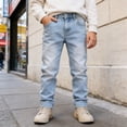thumbnail image 5 of Tiijoy Big Boys Skinny Fit Jeans Casual Stretch Straight Leg Denim Pants, Sizes 5-16, 5 of 7