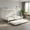 White, variant on Demi Bonn Twin Pull-Out Bunk Beds with Ladder in the Steps and a Trundle for Guest Room, Full Convertible Bunk Bed Platform, Black