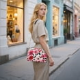 thumbnail image 7 of FORMRS Women Crossbody Purse with Chain Strap Vegan Leather Shoulder Handbag, Pink and Red Flowers, 7 of 7