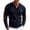 Navy, variant on Men's Long Sleeve Tops Casual Vintage Ribbed V Neck Button Up Lightweight Fall Comfortable Tee Shirts with Elbow Patches Navy M