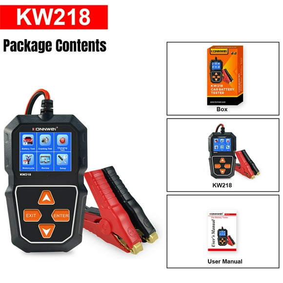 KONNWEI Analyseur de Quantité Électrique Automobile, Testeur de Quantité 6v/12v Adapté 12v Batterie 6v/ 12v Adapté Divers Véhicules Testeur de Batterie 6v