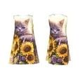 thumbnail image 7 of Goofa Daisy Sunflower Lazy Cat for Summer Dresses for Women – Beach Floral Sundress, Casual Pockets Boho Tank Dress for Hot Days, 7 of 7