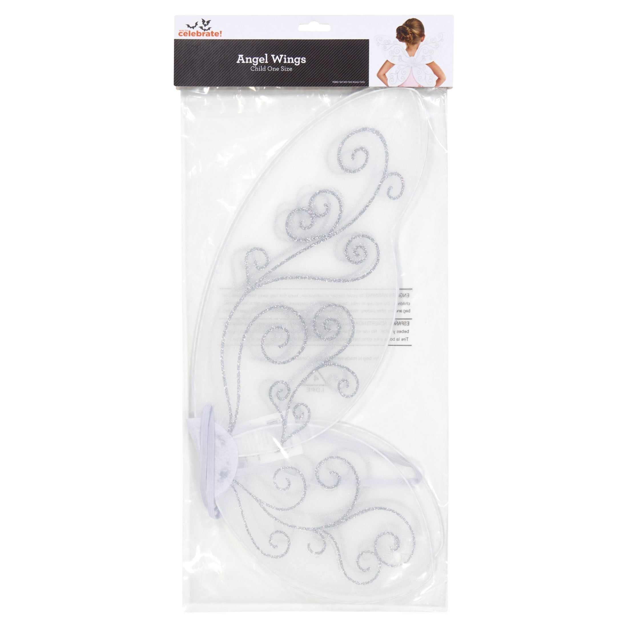 Angel Wings Costume Accessory for Children, White, One Size, Halloween by Way To Celebrate