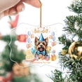 thumbnail image 2 of Watercolor Yorkshire Terrier Happy Birthday Celebration Balloons Gift Party Acrylic Benelux Ornament Yorkie Dog Lover Gifts Home Tree Decor - 00028, 2 of 4