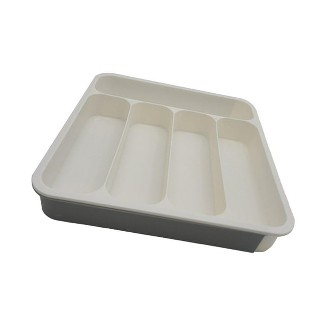 veasfak Cutlery Silverware Tray with 5 Compartments Expandable Drawer Organizer Tray
