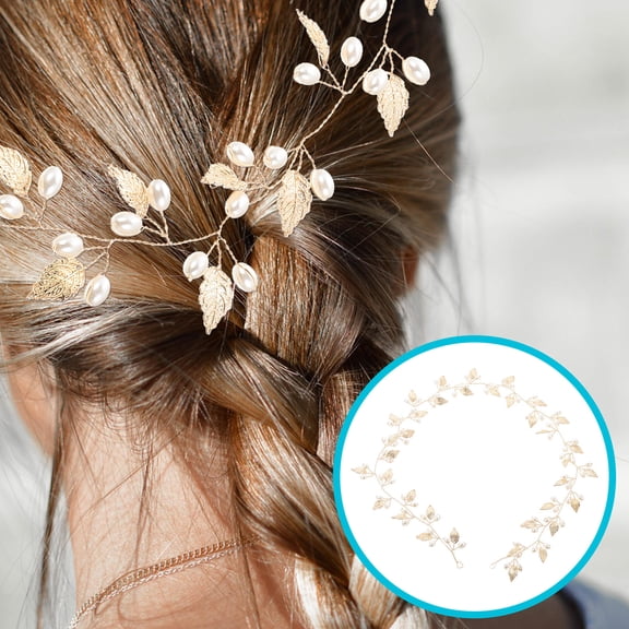 ELAYARD Wedding Hair Piece Golden Alloy Bridal Headpiece for Women and Girls 1Pack