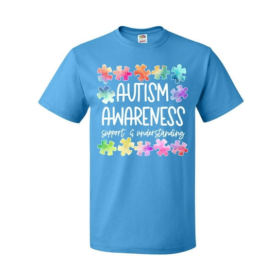 Inktastic Autism Awareness Support and Understanding Puzzle Pieces T-Shirt