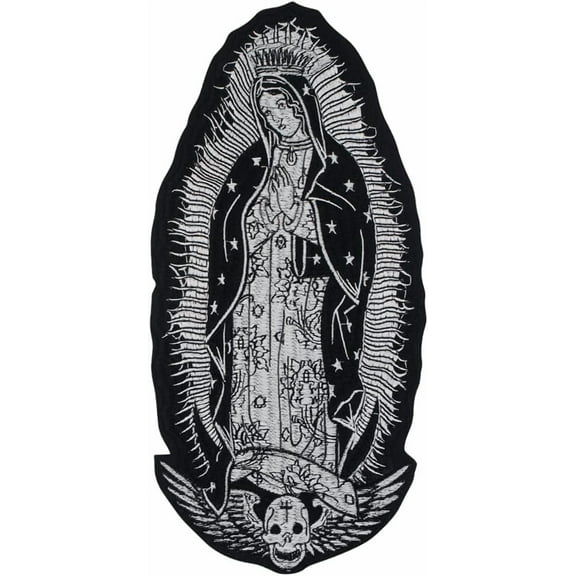 1 piece Lady of Virgen de Guadalupe Vector Guadalupe Religious Iron On Patch Cross Applique Mexico Art Embroidered for Jacket Tshirt Decorated Badges