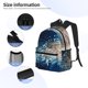thumbnail image 3 of Fotbe White Jellyfish Dansing in the Ocean Mochila Ligera Casual para Laptop para Hombres y Mujeres, Mochila Impermeable de Uso Diario, Mochila para Universidad, 3 of 6