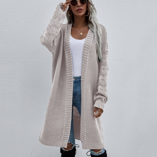 Mode Automne pour Femmes Cardigan Tricoté Long Coloré Décontracté pour Femmes Vêtements d'Automne pour Femmes en Liquidation