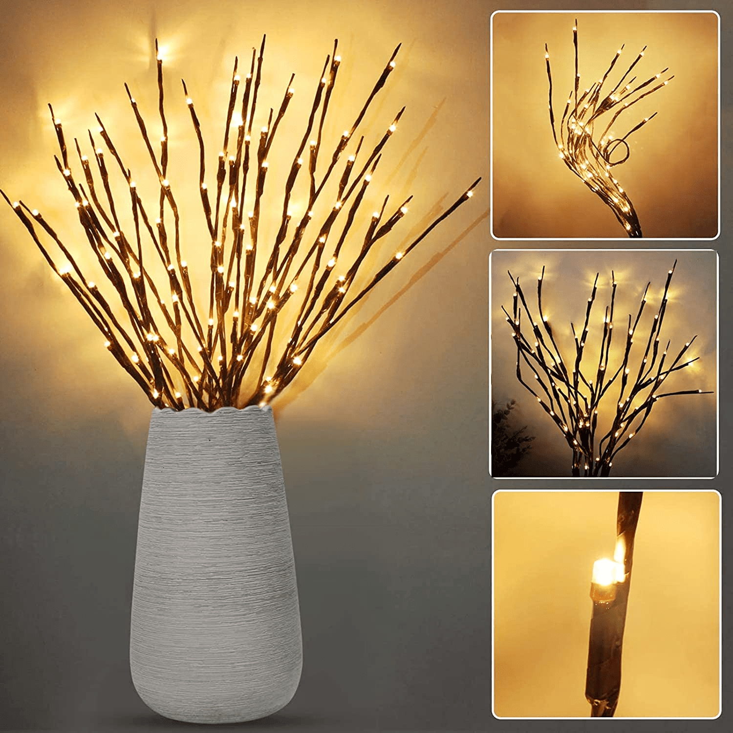 20LED Lighted Branches Battery Operated Warm White Led Twigs Lighted