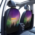 thumbnail image 3 of Xecao Northern Lights Pattern Car Seat Back Protector 2 Pack Large Capacity Pocket, Kick Mats Back Seat Protector, 3 of 8
