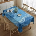 thumbnail image 2 of Blue White Tie Dye Swirl Pattern Rectangle Tablecloth 60"x84",Waterproof Polyester Rectangle Table Cloth, Wipeable Spillproof Polyester Tablecloth for Dining, Camping, Indoor and Outdoor, 2 of 5