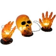 thumbnail image 5 of Northlight LED Lighted Skull and Hands Outdoor Halloween Decoration - 4' Black Wire - Orange, 5 of 10