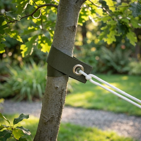 LOLIPPYY 6-Piece Tree Stake Kit with Weather-Resistant Straps and Smooth for Tree Support