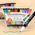 thumbnail image 4 of Musbetu 12Pcs Magnetic Liquid Marker Pen Dry Erase Highlighter Pen for Calendar Planning Board Whiteboard Window/Mirror 12 Colors Planner Marking Pen School Office Supplies, 4 of 7