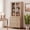Oak, variant on Sideboard Buffet Cabinet with Storage, 5-Tier Bookcase with Glass Doors, Bookshelf with 3 Drawers, Farmhouse Library Wooden Bookshelves for Living Room, Office, Kitchen, White, 72" H