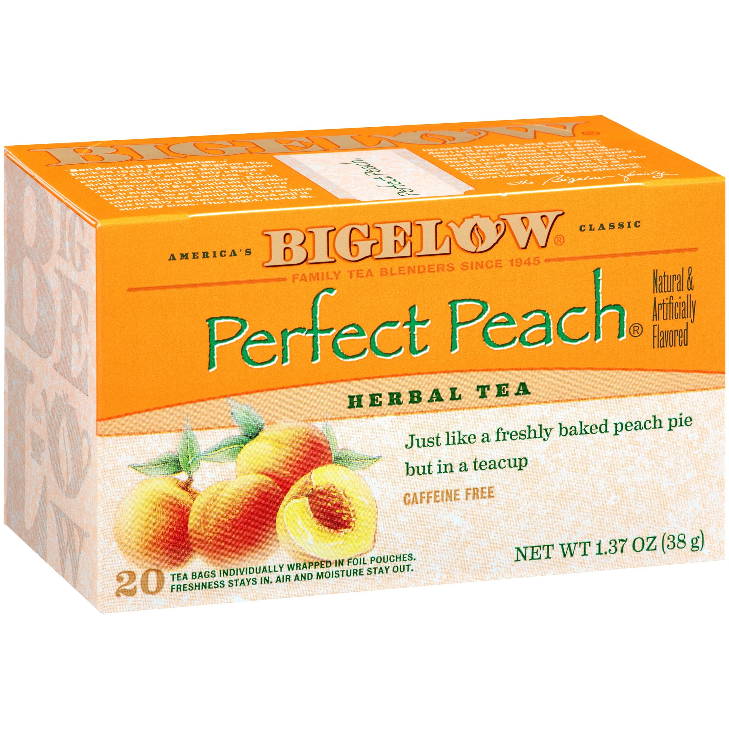 Bigelow Perfect Peach Herbal Tea 1.37 oz. Box by RC Bigelow, Inc.,