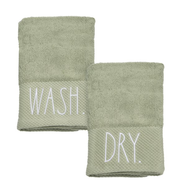 Rae Dunn Hand Towels for Bathroom Sets, Bathroom Accessories Sets, Sage