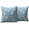 thumbnail image 2 of Light Blue White Winter Snowflakes Pillow Covers 18x18 Set of 2 Christmas Print Decorative Throw Pillows Outdoor Farmhouse Xmas Holiday Seasnoal Pillowcases Cushion Case Decor for Home Sofa Couch Bed, 2 of 4