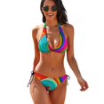 thumbnail image 1 of Abstract Bikini Swimsuit Colorful Geometry Swimwear Sexy Push Up Trendy Bikini Set Beach High Cut Pattern Beachwear, 1 of 5