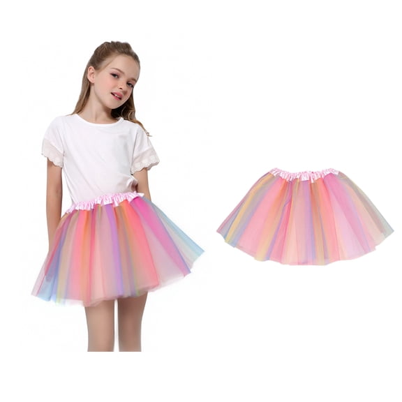 Tulle Tutu Skirt for Girls Layers Pink Tutu Elastic Waist Girls Ballet Tutu Skirts Christmas Skirt