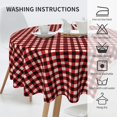 thumbnail image 5 of Round Tablecloth 60 Inch, Watercolor Red Black Gingham Plaid Tablecloths Round Wipeable Washable Tabletop Covers Fabric Table Cover for Dining, Party, Buffet, Wedding, 5 of 8
