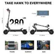 M YUME SCOOTER Hawk 2400W Electric Scooter,43MPH,43Miles Long Rang Electric Scooter for Adults E-Scooter,10 All-terrain E-scooter with 60V 22.5Ah Battery