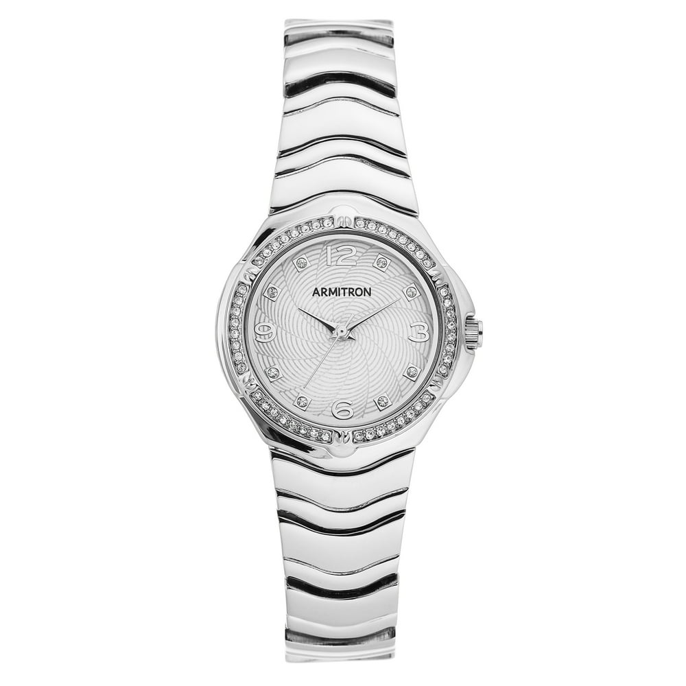 Armitron Armitron Women's SilverTone Analog Watch with Genuine Crystal Accents