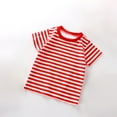 thumbnail image 3 of KAUOD Toddler Boys Girls Short Sleeve Striped T-Shirt Crewneck Summer Tee Shirts Baby Kids Basic Cotton Casual Tops Clothes, 3 of 3