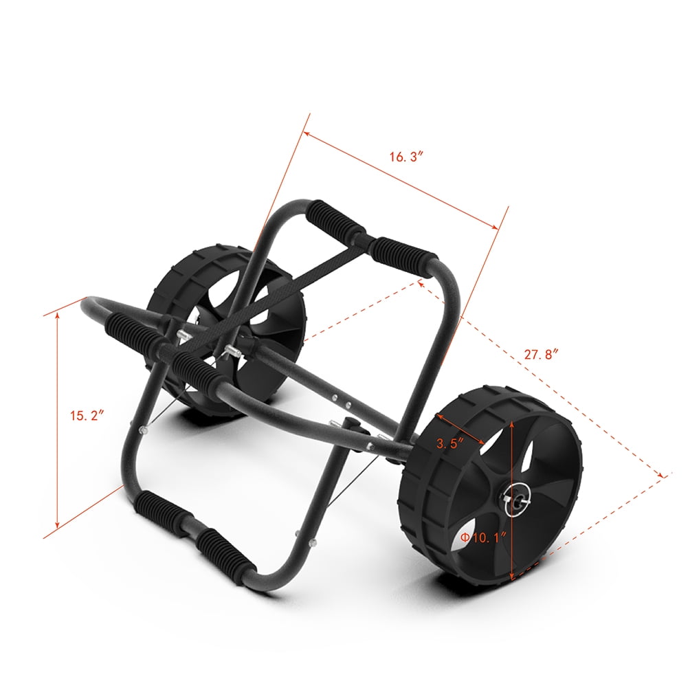 Kadyn Modern Kayak Cart, Kayak Carrier Cart with Wheels, Aluminium Kayak Trolley Cart for Kinds of Kayaks, Black