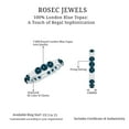 thumbnail image 6 of Rosec Jewels London Blue Topaz Eternity Wedding Band (AAA Quality) - Natural Blue Topaz Diamond Ring for Women - with Jewelry Box, 10K White Gold, US 10.00, 6 of 9