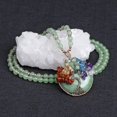 thumbnail image 2 of Collar con colgante de piedras preciosas redondas naturales de cristal curativo de 7 chakras, árbol de la vida, cuentas envueltas en alambre de cobre, collares, joyería Reiki para mujeres, 2 of 5