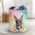 thumbnail image 3 of Happy Easter Miniature Pinscher with Bunny Ear Headband and Flowers Foldable Laundry Basket Mini Pin Dog Lover Organizer Storage with Handles - 13001, 3 of 5