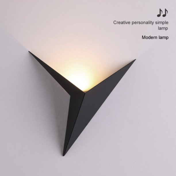 Luces LED triangulares perfiladas de pared interior, sala de iluminación moderna de pared de hierr escaleras del del del Luz cálida negra Colco Aplique de pared