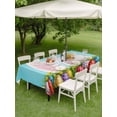 thumbnail image 3 of Outdoor Tablecloth with Umbrella Hole and Zipper, Easter Rectangle Table Cloth 52x70 Inch Waterproof Tablecloth, Bunny Colorful Eggs Spring Floral Botanical Picnic Table Cover for Patio Camping, 3 of 7