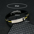 thumbnail image 6 of rygai Men Bracelet Elastic Silicone Adjustable Buckle Minimalism Polishing Ornamental Decoration Allergy-free Trendy Men Stainless Steel Bracelet Jewelry Gift,Blue, 6 of 8