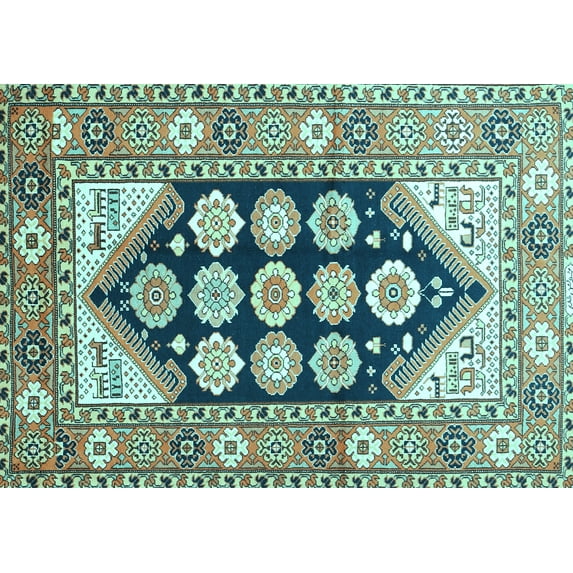 Ahgly Company Indoor Rectangle Persian Light Blue Traditional Area Rugs, 7' x 10'