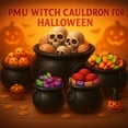 thumbnail image 6 of PMU Halloween Cauldron 7pc Multipack Assorted- Cauldron Plastic Buckets with Handle - Halloween Party Candy Holder(1) 22" 55400, (1) 16" 20115, (1) 12" 55120, (2) 8" 55280", 6 of 8