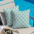 thumbnail image 5 of Turquoise Morocco Throw Pillow Cover Trellis Cyan Geometric Abstract Cotton Linen Cushion Cover Throw Pillow Case with Invisible Zipper for Couch Sofa Bed Chair Car 26x26 Inch, 5 of 10