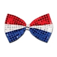 thumbnail image 2 of Beistle Club Pack of 12 Patriotic Red, Silver and Blue Glitz 'N Gleam Bow Tie Costume Accessories 7", 2 of 2