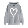 thumbnail image 1 of Plebaso Sweat à Capuche pour Femmes Mignon Cœur Manches Longues Décontracté avec Poches, 1 of 5