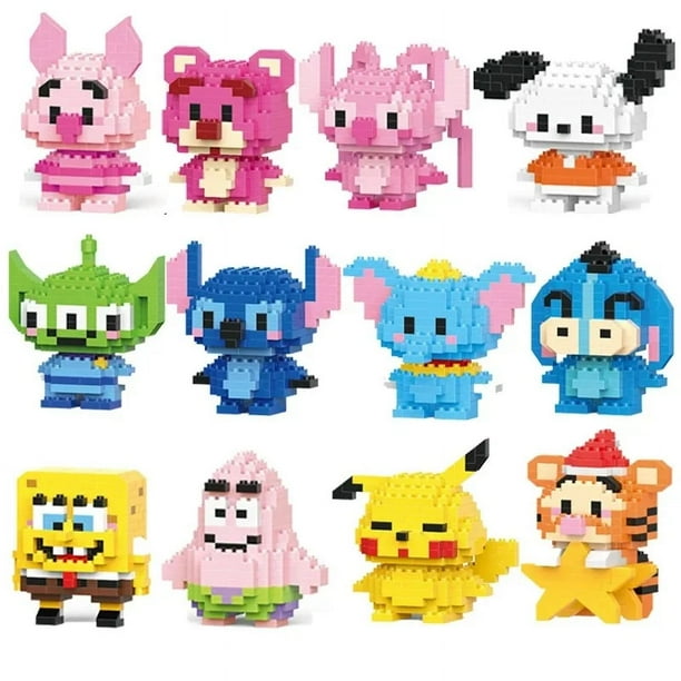 NUEVAS Mini Figuras de Super Mario Bros Disney Stitch Building Blacks Dibujos Animados Anime Pokemon Pikachu Ladrillos Ensamblados Juguete de Regalo para Niños